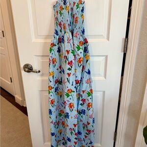 Hill House Light Blue Floral Maxi Dress